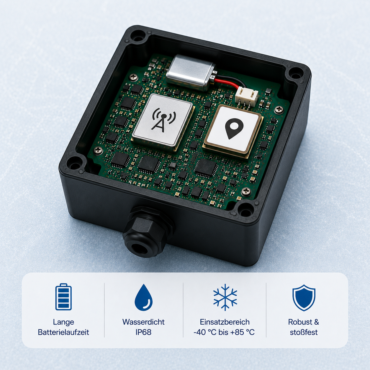 NB IoT Box GPS – NB-IoT & GPS Datenlogger, IP68, robust, -40 bis +85 Grad
